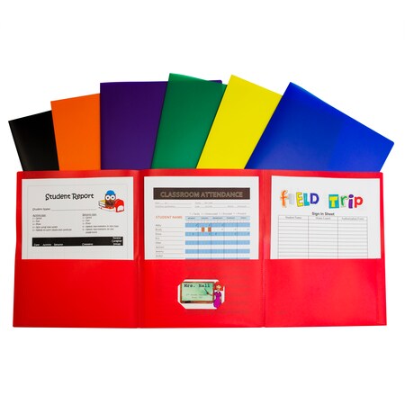 C-Line 3-Pocket Poly Portfolios, Assorted, PK24 33940-DS
